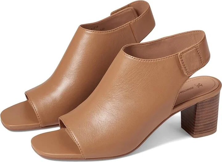 Johnston & Murphy Evelyn Open Toe Bootie Women's Shoes Tan : 9 M, Synthetic