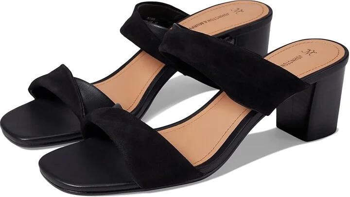 Johnston & Murphy Evelyn Twisted Slide Women's Sandals Black : 8 M, Leather