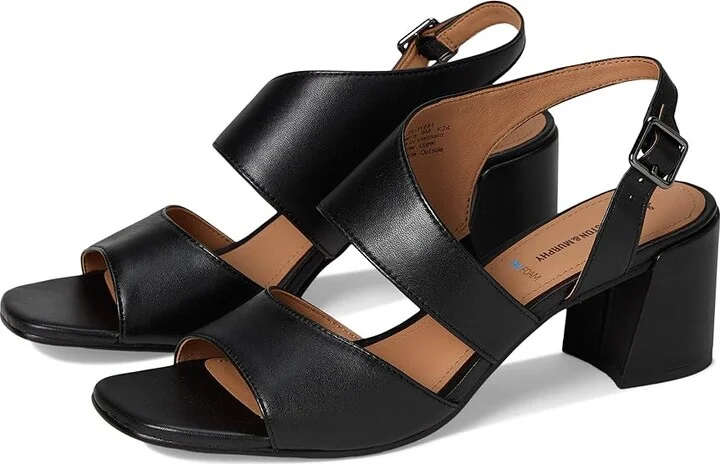Johnston & Murphy Everly Asymmetrical Sandal Women's Sandals Black : 8 M, Leather/Rubber