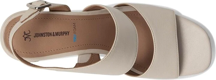 Johnston & Murphy Everly Asymmetrical Sandal Women's Sandals Bone : 7 M, Leather/Rubber - Image 2
