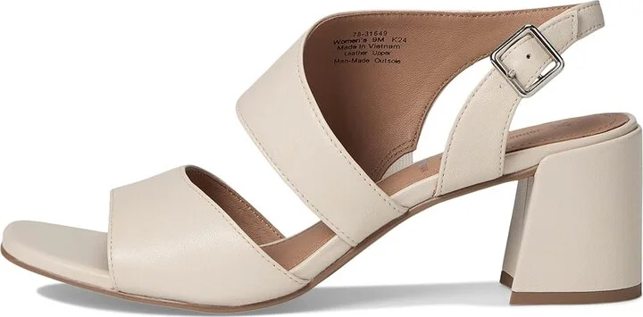 Johnston & Murphy Everly Asymmetrical Sandal Women's Sandals Bone : 7 M, Leather/Rubber - Image 6