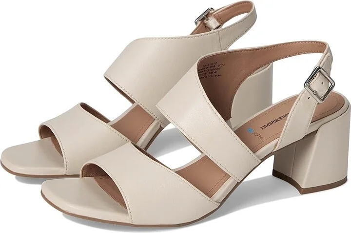 Johnston & Murphy Everly Asymmetrical Sandal Women's Sandals Bone : 7 M, Leather/Rubber