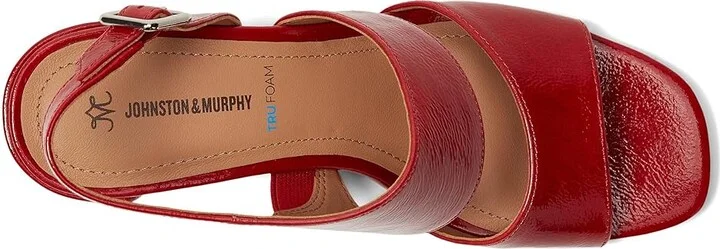 Johnston & Murphy Everly Asymmetrical Sandal Women's Sandals Red : 9 M, Leather/Rubber - Image 2