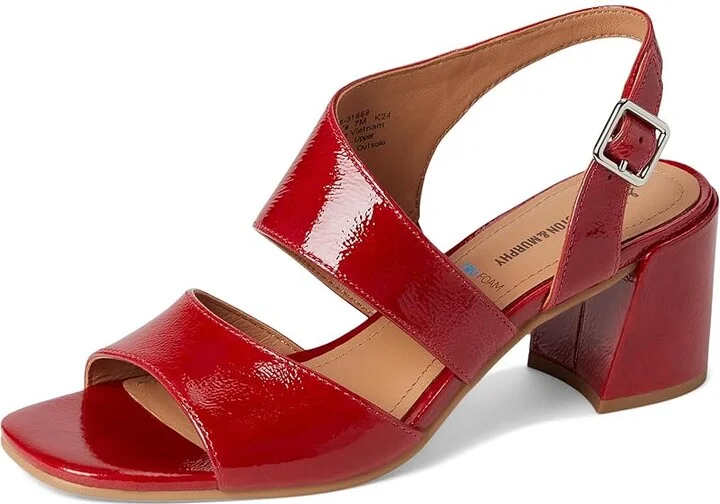 Johnston & Murphy Everly Asymmetrical Sandal Women's Sandals Red : 9 M, Leather/Rubber - Image 5
