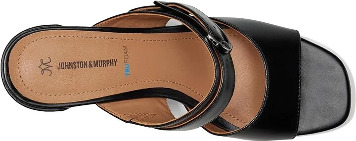 Johnston & Murphy Everly Buckle Slide Women's Sandals Black : 9 M, Leather - Image 2