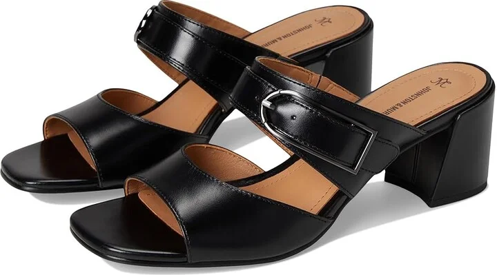 Johnston & Murphy Everly Buckle Slide Women's Sandals Black : 9 M, Leather