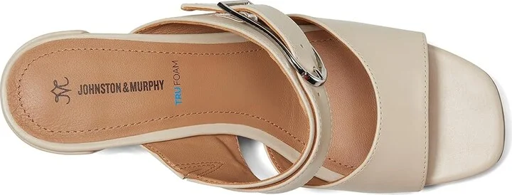 Johnston & Murphy Everly Buckle Slide Women's Sandals Bone : 9 M, Leather - Image 2