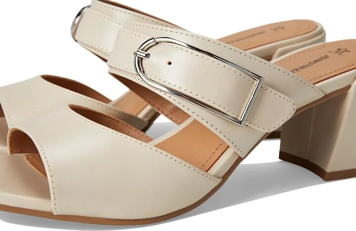 Johnston & Murphy Everly Buckle Slide Women's Sandals Bone : 9 M, Leather - Image 7