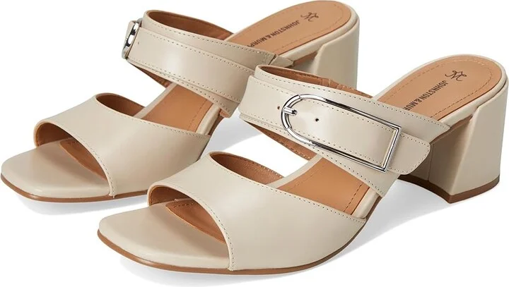 Johnston & Murphy Everly Buckle Slide Women's Sandals Bone : 9 M, Leather