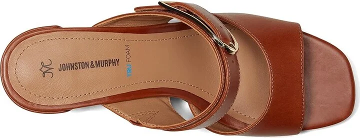 Johnston & Murphy Everly Buckle Slide Women's Sandals Cognac : 7 M, Leather - Image 2