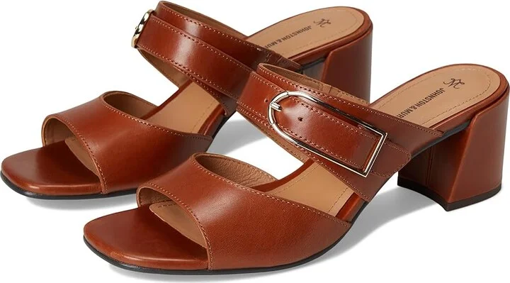Johnston & Murphy Everly Buckle Slide Women's Sandals Cognac : 7 M, Leather