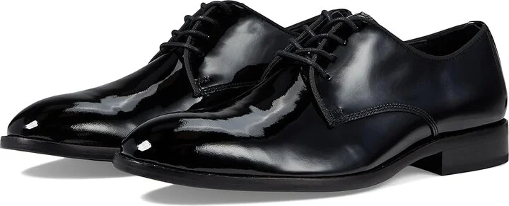 Johnston & Murphy Gavney Plain Toe Men's Shoes Black Patent : 8 M (D), Patent Leather