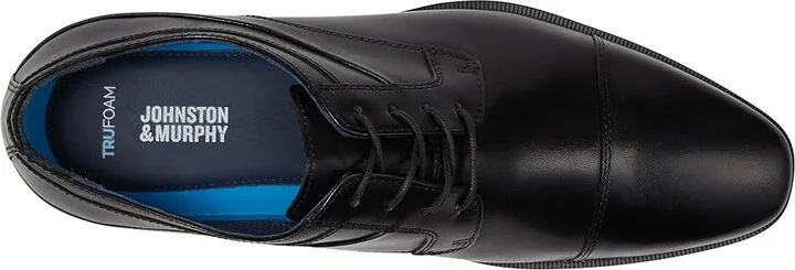 Johnston & Murphy Gibbons Cap Toe Men's Lace Up Wing Tip Shoes Black Full Grain : 8.5 M (D), Leather - Image 2
