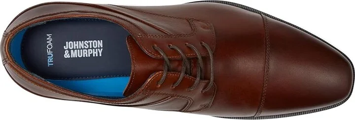 Johnston & Murphy Gibbons Cap Toe Men's Lace Up Wing Tip Shoes Mahogany Full Grain : 12 M (D), Leather - Image 2
