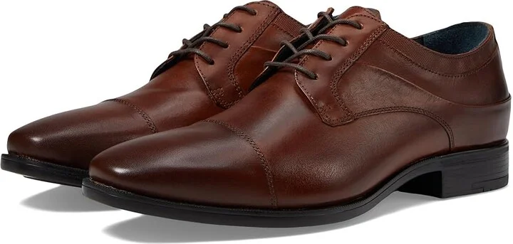 Johnston & Murphy Gibbons Cap Toe Men's Lace Up Wing Tip Shoes Mahogany Full Grain : 12 M (D), Leather
