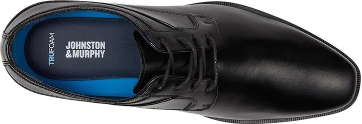 Johnston & Murphy Gibbons Plain Toe Men's Lace Up Wing Tip Shoes Black Full Grain : 8 W (EE), Leather - Image 2
