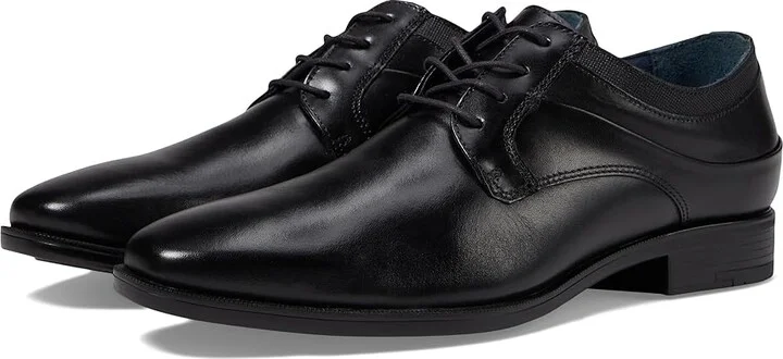 Johnston & Murphy Gibbons Plain Toe Men's Lace Up Wing Tip Shoes Black Full Grain : 8 W (EE), Leather