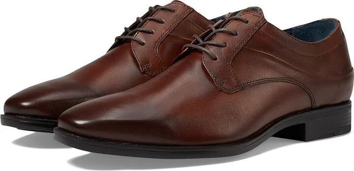 Johnston & Murphy Gibbons Plain Toe Men's Lace Up Wing Tip Shoes Mahogany Full Grain : 9 M (D), Leather