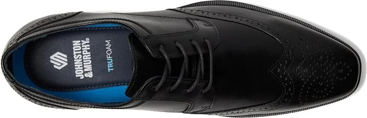 Johnston & Murphy Gibbons Wingtip Men's Lace Up Wing Tip Shoes Black Full Grain : 11.5 M (D), Leather - Image 2