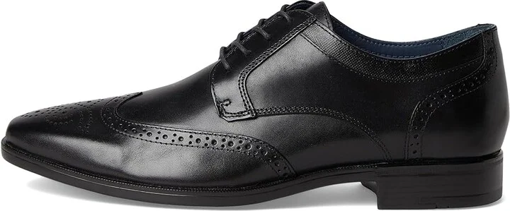 Johnston & Murphy Gibbons Wingtip Men's Lace Up Wing Tip Shoes Black Full Grain : 11.5 M (D), Leather - Image 6