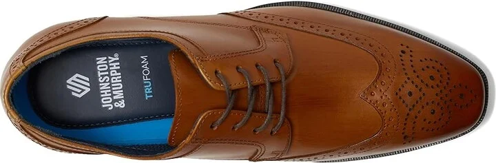 Johnston & Murphy Gibbons Wingtip Men's Lace Up Wing Tip Shoes Tan Hand/Stained Full Grain : 13 M (D), Leather - Image 2