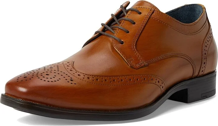 Johnston & Murphy Gibbons Wingtip Men's Lace Up Wing Tip Shoes Tan Hand/Stained Full Grain : 13 M (D), Leather - Image 5