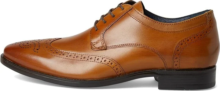 Johnston & Murphy Gibbons Wingtip Men's Lace Up Wing Tip Shoes Tan Hand/Stained Full Grain : 13 M (D), Leather - Image 6