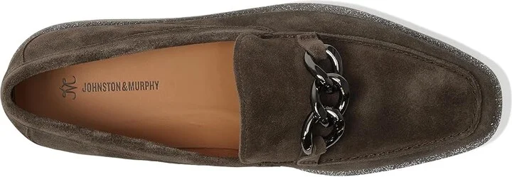 Johnston & Murphy Gracelyn Chain Loafer Women's Shoes Dark Gray Suede : 8 M - Image 2