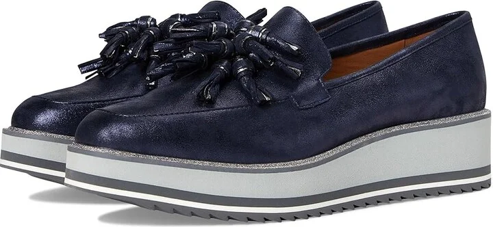 Johnston & Murphy Gracelyn Tassel Loafer Women's Shoes Navy : 9.5 M, EVA/Leather/Rubber