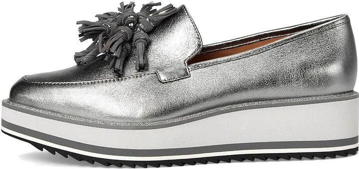 Johnston & Murphy Gracelyn Tassel Loafer Women's Shoes Pewter : 7.5 M, EVA/Leather/Rubber - Image 6