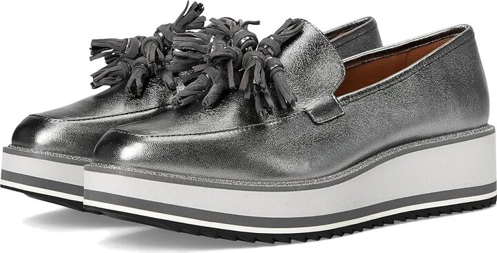 Johnston & Murphy Gracelyn Tassel Loafer Women's Shoes Pewter : 7.5 M, EVA/Leather/Rubber