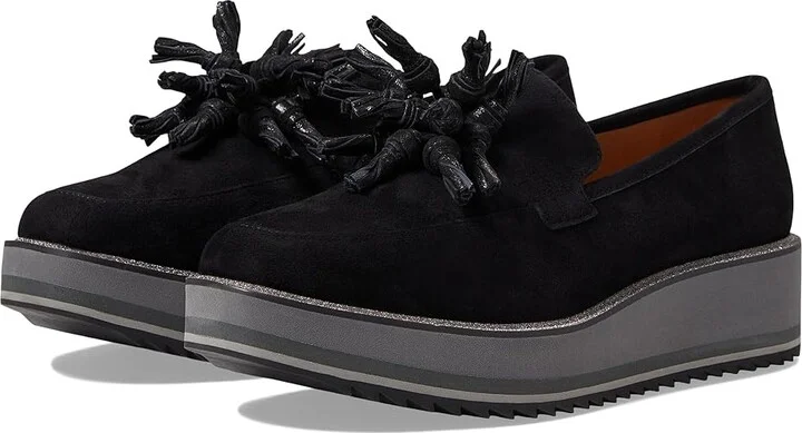 Johnston & Murphy Gracelyn Tassel Women's Shoes Black Suede : 6.5 M