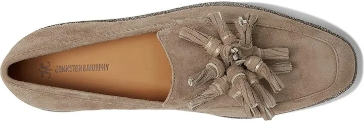 Johnston & Murphy Gracelyn Tassel Women's Shoes Taupe Suede : 6 M - Image 2
