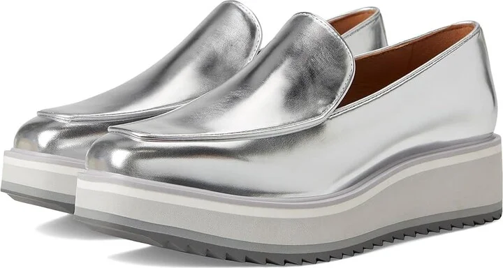 Johnston & Murphy Gracelyn Venetian Women's Sandals Silver Italian Metallic : 9 M, Leather