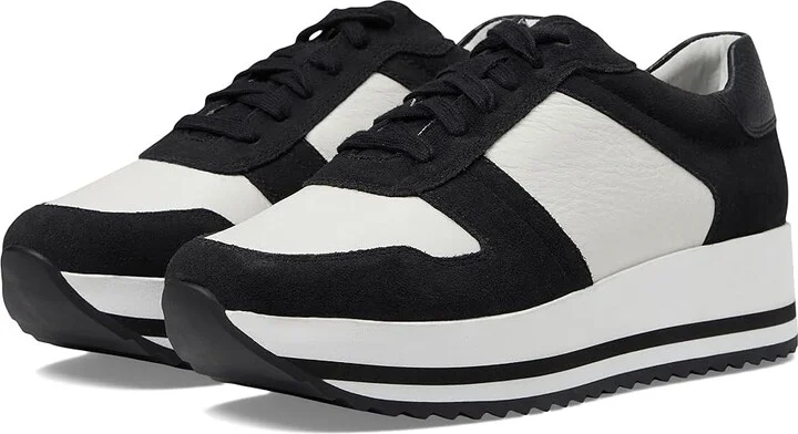 Johnston & Murphy Gracie Color-Block Lace-Up Women's Shoes Black : 6 M, Leather/Suede