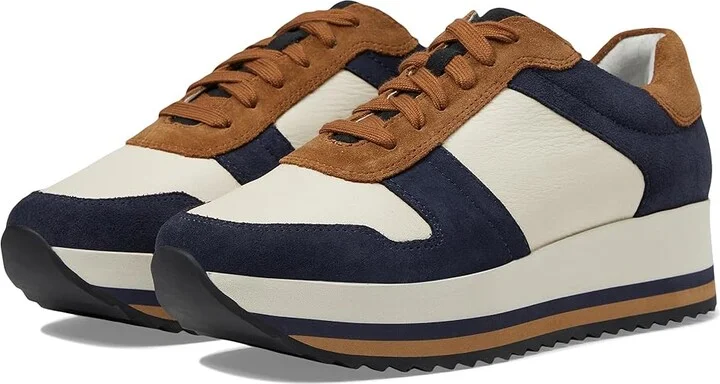 Johnston & Murphy Gracie Color-Block Lace-Up Women's Shoes Navy : 6.5 M, Leather/Suede