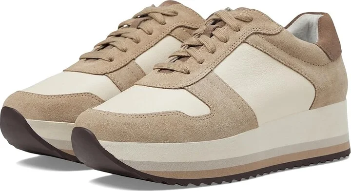 Johnston & Murphy Gracie Color-Block Lace-Up Women's Shoes Taupe : 10 M, Leather/Suede