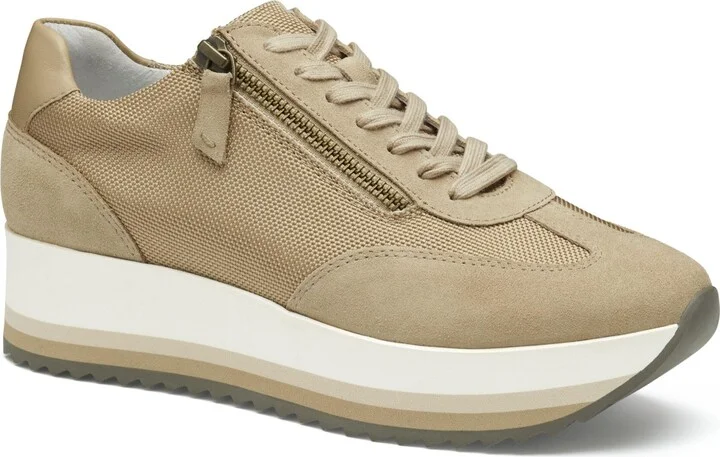 Johnston & Murphy Gracie Side-Zip Sand Nylon/Suede- Size8.5M