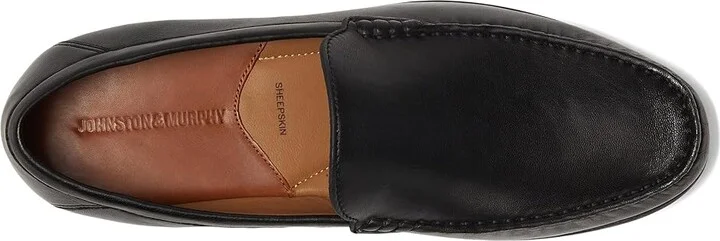 Johnston & Murphy Hawkins Venetian Men's Shoes Black Glove Leather : 14 M (D) - Image 2