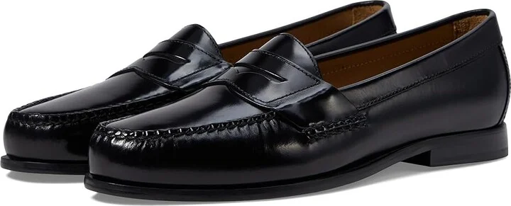 Johnston & Murphy Hayes Penny Loafer Men's Shoes Black : 8.5 W (EE), Leather
