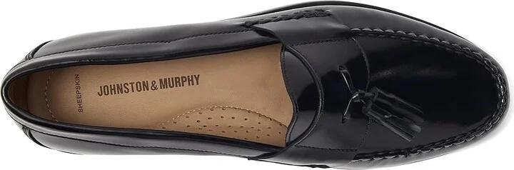 Johnston & Murphy Hayes Tassel Loafer Men's Shoes Black : 7 M (D), Leather - Image 3