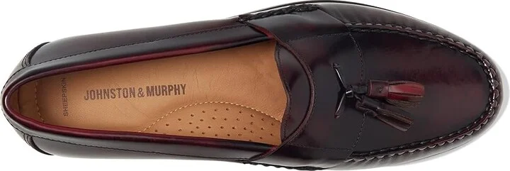 Johnston & Murphy Hayes Tassel Loafer Men's Shoes Burgundy : 8 M (D), Leather - Image 3