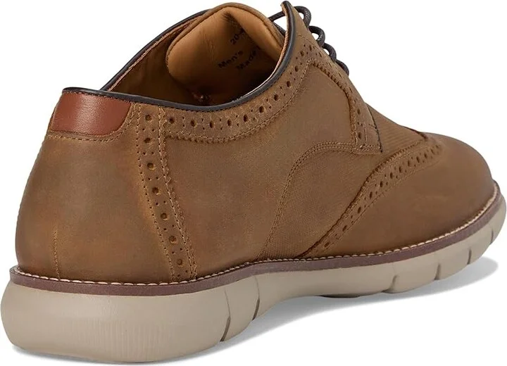 Johnston & Murphy Holden Embossed Wing Tip Men's Shoes Brown : 8.5 M (D), Leather - Image 4