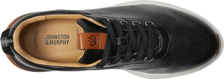 Johnston & Murphy Kinnon Perfed Jogger Men's Shoes Black Full Grain : 8 M (D), Leather - Image 2