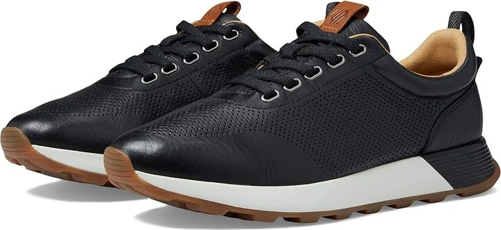 Johnston & Murphy Kinnon Perfed Jogger Men's Shoes Black Full Grain : 8 M (D), Leather