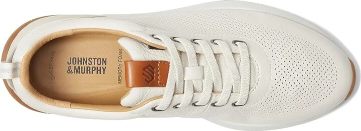 Johnston & Murphy Kinnon Perfed Jogger Men's Shoes White Full Grain : 8.5 M (D), Leather - Image 2
