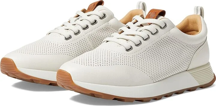 Johnston & Murphy Kinnon Perfed Jogger Men's Shoes White Full Grain : 8.5 M (D), Leather