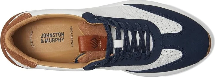 Johnston & Murphy Kinnon T-Toe Men's Lace-up Boots Navy Suede/White Full Grain : 11.5 M (D), Leather/Rubber/Suede - Image 2