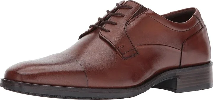 Johnston & Murphy Lancaster Dress Cap Toe Oxford Men's Lace Up Cap Toe Shoes Tan Full Grain : 7 M (D), Full Grain leather - Image 2