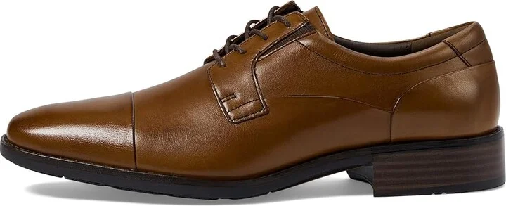 Johnston & Murphy Lancaster Dress Cap Toe Oxford Men's Lace Up Cap Toe Shoes Tan Full Grain : 7 M (D), Full Grain leather - Image 7